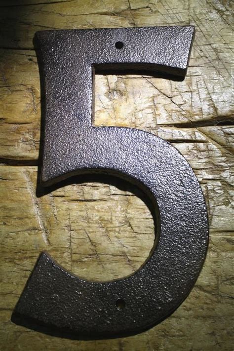 rustic brown cast iron metal house number 1|Rustic Cast Iron House Numbers .